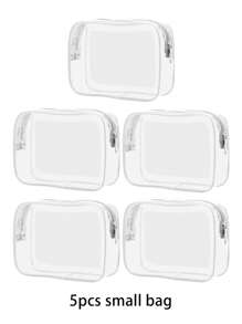 4/3/2/1 pieza(es) Bolsas de aseo de moda y sencillas para hombres y mujeres, bolsas cosméticas transparentes y impermeables del tamaño de un cuarto de galón para viajar, adecuadas para ambos géneros, se pueden llevar a bordo de aviones y regalar