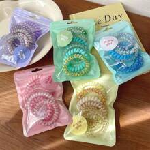 Serre-tête dégradé de couleurs sucrées comme des bonbons, série de couleurs, boucle de cheveux à cordon de téléphone pour femmes, haute élasticité et durabilité, sans laisser de trace en attachant les cheveux, bande élastique sans endommager la boucle de cheveux, convient pour la décoration de fête et les cadeaux de vacances. Rentrée scolaire