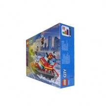 LEGO Ciudad Serie 60373 Barco de rescate de bomberos Juguete de bloques de construcción ensamblados para niños Regalo del Día del Niño