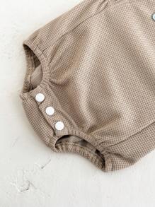 2pcs/Set Cute Rainbow Embroidered Short Sleeve T-Shirt + Bib Overall Romper Summer Outfit For Baby Boys