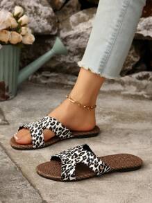 Bohemian Bow-Knot Women's Flat Slippers, Minimalist Elegant Fabric One-Piece Strap Sandals, Summer