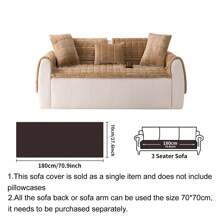 1pc Bohemian Style Sofa Cover, Quilted Thick Plush Fabric, Machine/Hand Washable, Non-Slip Pet Friendly Sofa Protector, Soft & Comfortable Polyester, Suitable For Living Room, Bedroom, Office Room Decor Home Decor Couch Cover Sofa Covers Living Room Decor