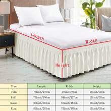 1pc Solid Color Elastic Bed Skirt, Wrap Around Bed Skirt, Soft Bed Cover, Ruffled Lace Bed Skirt, Cotton Comfortable Skin-Friendly Durable