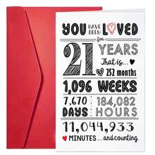 1 pieza Kit de celebración del 18º/21º/30º cumpleaños - Decoraciones con número de edad brillante para ella, telón de fondo fotográfico minimalista para él, tarjeta de mensaje conmovedor y sobre a juego