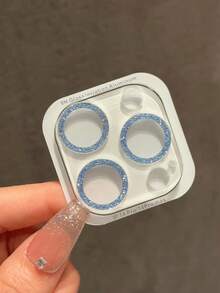 闪光银色一体式相机镜头膜适用于 15 Pro Max/ 14 Pro Max/ 13 Pro 镜头保护环框，钢化玻璃镜头膜，闪亮，高清，防刮擦生日、家人、朋友的礼物，闪亮水晶，镜头保护膜，手机配件防水防震防摔防摔防指纹全覆盖 - 銀色 - 查看 2