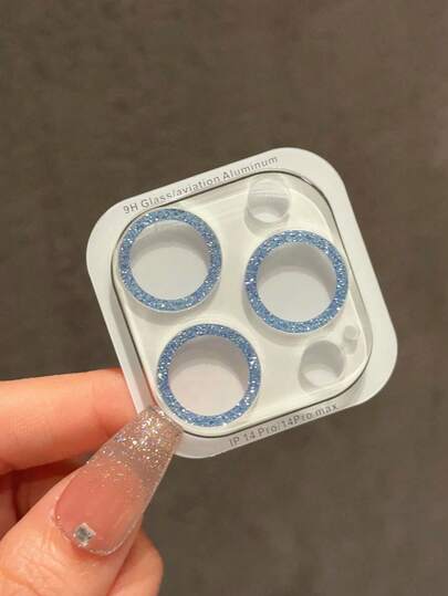 闪光银色一体式相机镜头膜适用于 15 Pro Max/ 14 Pro Max/ 13 Pro 镜头保护环框，钢化玻璃镜头膜，闪亮，高清，防刮擦生日、家人、朋友的礼物，闪亮水晶，镜头保护膜，手机配件防水防震防摔防摔防指纹全覆盖