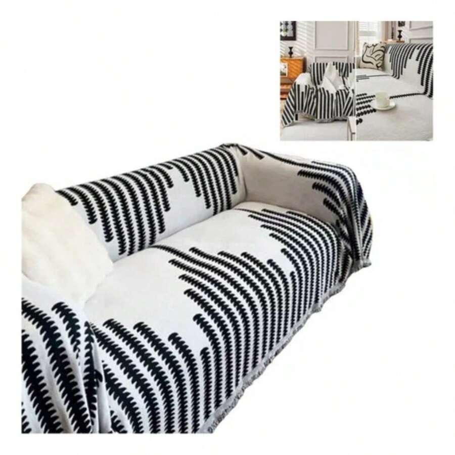 Cat Anti-Scratch Non-Slip Sofa Cover 180x230cm - 黑色 - 查看 1