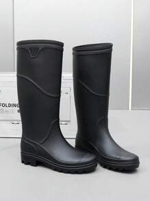 1 par de botas altas para hombre para pesca/lluvia, botas de trabajo versátiles impermeables antideslizantes, botas de goma gruesas y duraderas