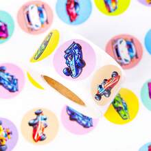 500pcs/Roll Cartoon Race Car Stickers - Personalized Fashion Stickers, Suitable For Scrapbooking, Cups, Laptops And Cars - High-Definition Printed Surface Coating, Easy To Apply - Personalized And DIY Craft
