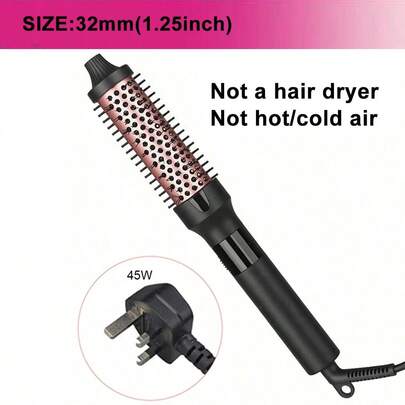 双 PTC 加热卷发器，32 毫米/1.25 英寸，加热更快更均匀，2 种加热设置，操作简单，无冷热风功能，不能用作吹风机，不是最大尺寸 - 38 毫米/1.5 英寸，请查看其他列表