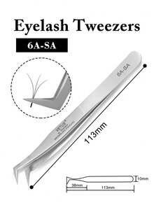 VETUS 1/2支装不锈钢镊子，手工DIY睫毛镊子，弯头和直头两用，适用于睫毛嫁接，化妆工具