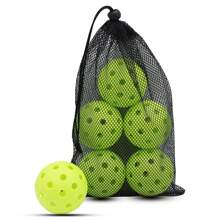 Pickleball Balls,6 Packs 40 Holes Outdoor Pickleball Balls With Mesh Bag, High Elasticity Pickle Balls For All Style Pickleball Paddles