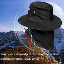 1pcs Mens Sun Hat With Neck Flap Summer Fishing Beach Hat Hat Outdoor - Multicolor - View 8