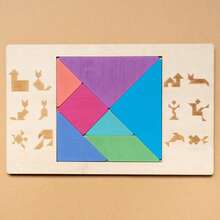 Trò chơi xếp hình Tangram bằng gỗ - Rèn luyện khả năng giải quyết vấn đề, nâng cao hiểu biết về toán học và hình học, đồ chơi giáo dục hoàn hảo cho trẻ em, món quà lý tưởng cho Halloween, Giáng sinh và Lễ Tạ ơn. - màu sắc - Xem 5