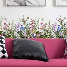 1set Creative Wall Sticker, Self-Adhesive Wall Sticker With Plant And Floral Pattern, Wall Sticker For Bedroom Entrance, Living Room And Hallway Home Decoration, Removable Sticker, Wall Decoration Decal Stickers Personalised Stickers - Multicolor - View 6