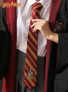 Harry Potter Corbata de 1/4 piezas con licencia oficial de Harry Potter, estilo de la escuela Hogwarts Gryffindor, Slytherin, Ravenclaw, Hufflepuff, con nudo manual, insignia a rayas, moda de punto, accesorios de la película, estilo universitario británico, decoraciones de escritorio, regalo de cumpleaños, Navidad, Halloween para fanáticos de Harry y amigos y familiares