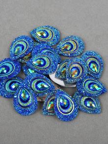 20 piezas/Paquete Grandes Rhinestones de resina con forma de gota de agua, de 18*25mm de tamaño, multicolor en forma de ojo, rhinestones de resina AB coloridos para manualidades DIY, disfraces de baile, zapatos, bolsos
