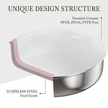 RIOVARM Stainless Steel Pots And Pans Set, Induction Ceramic Non-Stick Pan Set With Removable Handles, Stackable Cookware Set With Glass Lid, Suitable For Ovens, Dishwasher Friendly, Pot Sets - Silver - View 5