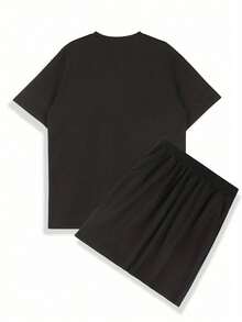 Conjunto Camiseta em Algodão + Shorts Shorts Mauricinho em Tactel Estampa Esportiva Casual Streetwear Esportivo Primavera Verão