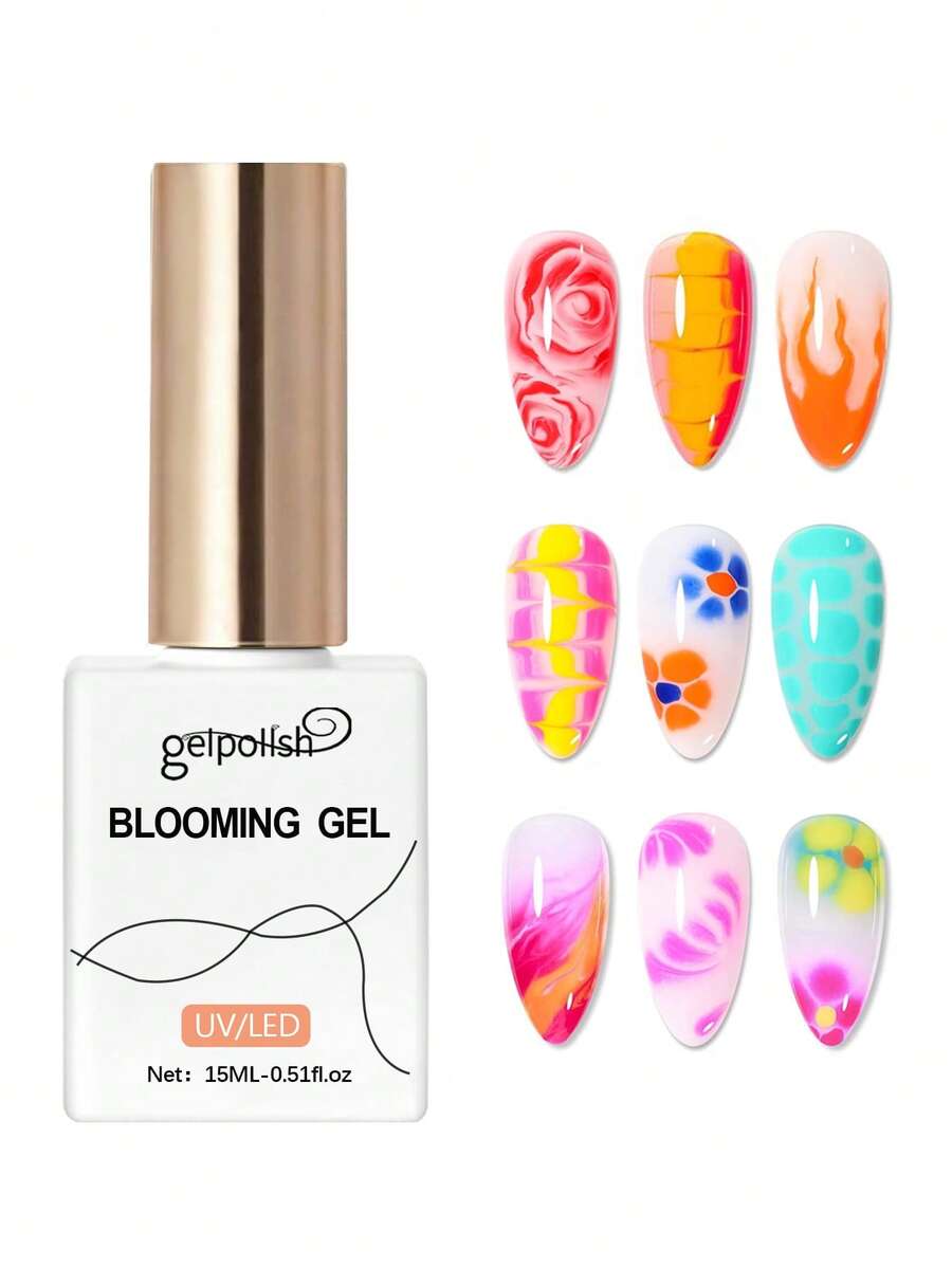 GELPOLISH 15毫升绽放凝胶指甲油,透明UV LED花朵凝胶,可打造大理石纹、天然石材、水彩花卉图案,可卸除凝胶指甲油,DIY美甲设计,美甲礼品,适合女性 - 無色 - 查看 1