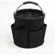 1 个带手柄的可折叠储物篮，容量 17 升，多口袋清洁盒，可清洗和折叠的清洁盒，用于清洁用品、毛巾，非常适合园艺、野餐、海滩、农贸市场、家庭和浴室存储