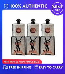 YSL Black Opium Glitter  Eau De Parfum, 7.5ml (0.25 Oz) Women's Perfume - Mini Splash EDP, Marshmallow & Coffee, Travel Size  (Set Of 3) - Black Opium Glitter 22.5ml(7.5ml*3瓶) - 查看 1