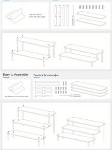 1 Set Multi-Functional Acrylic Cosmetic Display Rack, Modern Minimalist Transparent Showcase For Items, Suitable For Bedroom, Living Room, Kitchen,For Holiday Beach, Bathroom Collection, Bedroom Collection, Large Capacity