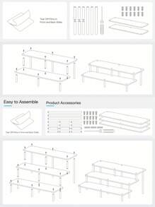 1 Set Multi-Functional Acrylic Cosmetic Display Rack, Modern Minimalist Transparent Showcase For Items, Suitable For Bedroom, Living Room, Kitchen,For Holiday Beach, Bathroom Collection, Bedroom Collection, Large Capacity
