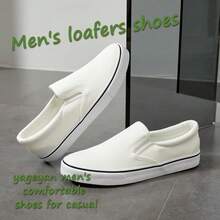 2026 Men's Casual Comfort  Slip On Sneakers Loafers Shoes Canvas Black Shoes Canvas Blue Casual Fashion Shoes, Lightweight, Flexible Sole,For Daily Walking Relax - Dark Blue - 查看 10