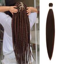 1/3/6 Packungen schwarze Flechthaar Vorgespannte Knotenlose Kanekalon Box Zöpfe Haar zum Flechten Vorgespannt Lang Gerade Synthetische Flechthaarverlängerungen für Knotenlose Zöpfe