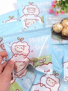 40PCS Lamb Baking Bags, Cartoon Self-Sealing Bags, Chocolate Date Candy Bags, Holiday Party Food Packaging Accessories - Multicolor - View 6