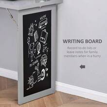 Wall Mounted Computer Desk Folding Study Table With Black Board And Bookshelf Multifunctional Floating Writing Desk For Home Office Grey - CharcoalGrey - View 6