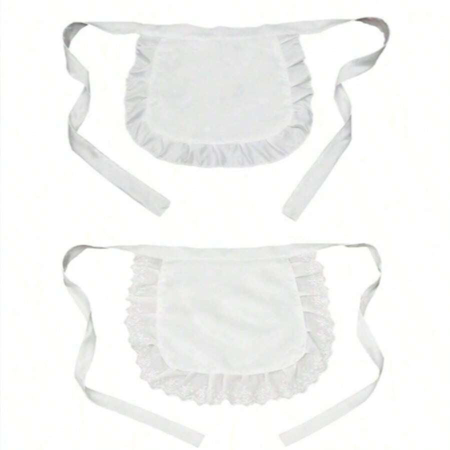 Maid Apron, Maid Half Apron, Waitress/Server Uniform, Maid Apron, Cute Princess Style Apron, Daily Bib, Chinese Style Chef Apron - Multicolor - View 1