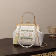 Women Top Handle Bags - 米灰1[沒珍珠有鏈條] - 查看 4