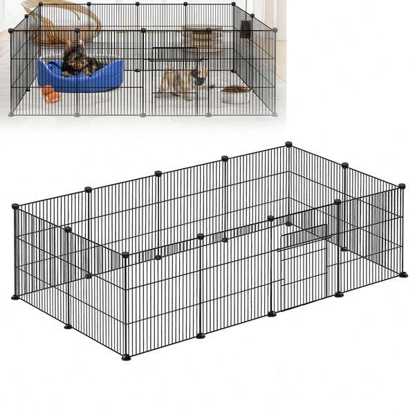 TATIVALO 12/24er Pack Freigehege Laufstall Laufgitter Hunde Welpenauslauf Kleintier Katzenkäfig DIY