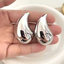 Gold And Silver Water Drop Earrings Are A Must-Have Item For Parties, Holidays And Leisure - Bạc - Xem 4
