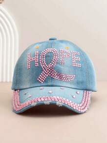 1 Stück Damen Mode Baseball Kappe mit Schmetterling Strass, vielseitig einsetzbarer Outdoor Lässig Sonnenhut mit farbigen Strass-Akzenten