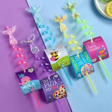 4pcs/6pcs/16pcs Glitter Mermaid Quicksand Straws, Reusable Spiral Straws For Party Favors, Wedding, Birthday, Bar, Beach, Kitchen Utensils, Graduation Gifts, Themed Birthday Party Supplies, (Random Colors)-Halloween, Christmas Decorations And Holiday Celebrations, Beverages And Fruit Teas