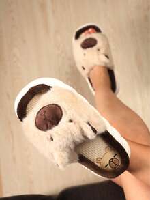 Pantufla capibara lino, resistentes al desgaste, antideslizantes, con suela gruesa para uso al interior y exterior. - Marrón - Ver 2