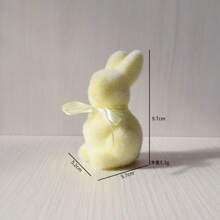 1 pieza Conejo de pascua realista de peluche corto con musgo para decoración de escritorio
