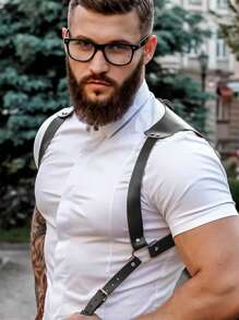 Fashion Men's Backpack, PU Leather Texture, Gothic Style Body Shaping, Easy To Match With Jeans, Daily Essentials