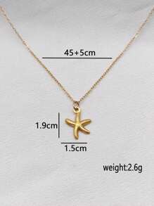Colar com pingente de elemento oceano banhado a ouro e aço inoxidável, design minimalista elegante, versátil para uso diário, praia, presentes, casais