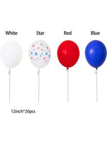 20 Red White Blue Balloons - 4th Of July Decorations Independence Day Patriotic Anniversary Balloons For Birthday Party Balloon Decorations 12 Inch