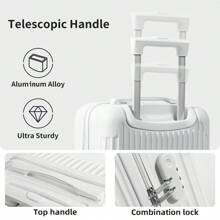Lightweight Carry-On Luggage Suitcase For Men And Women, Stylish Spinner Wheeled Password Travel Trunk Vacation Travel Accessories Summer Travel Essentials Bag For School School Accessories School Stuff
