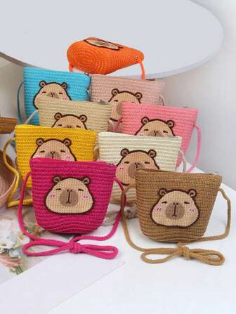 【迷你尺寸】女生Kappabal草编包系列9色可选，日常度假两用清新配饰斜挎包