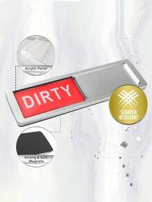 1 洗碗机磁铁清洁脏污标志，适用于洗碗机或冰箱的通用清洁脏污磁铁，磁性脏污清洁洗碗机磁铁，易于阅读的无划痕磁性指示标志 - 彩色 - 查看 5