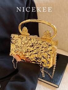 Modische, einfache, hochwertige, leichte Acryl Handtasche, nischendesign mit personalisierter Löwenkopf Dekoration, sehr attraktiv, multifunktional, tägliche Umhängetasche für Damen, geeignet für Dates, Arbeit, Pendeln und Einkaufen.