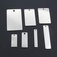 10pcs Rectangle Charms Pendant Stainless Steel DIY Jewelry Making Accessories