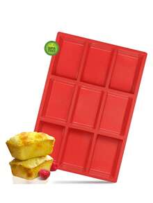 1pc Mini Loaf Pan, Non-Stick Mini Bread Pan, 9 Cavity Silicone Bread Baking Mold, Perfect For Mini Loaf Cake And Bread, Meatloaf, And - Multicolor - View 1