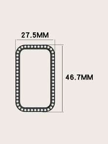 1 Stück einfarbiges Mode Einreihen Strass halb abgedecktes Cut Out PC Smartwatch Schutzgehäuse, kompatibel mit Huawei Band 10/9/8, den ganzen Tag tragbar